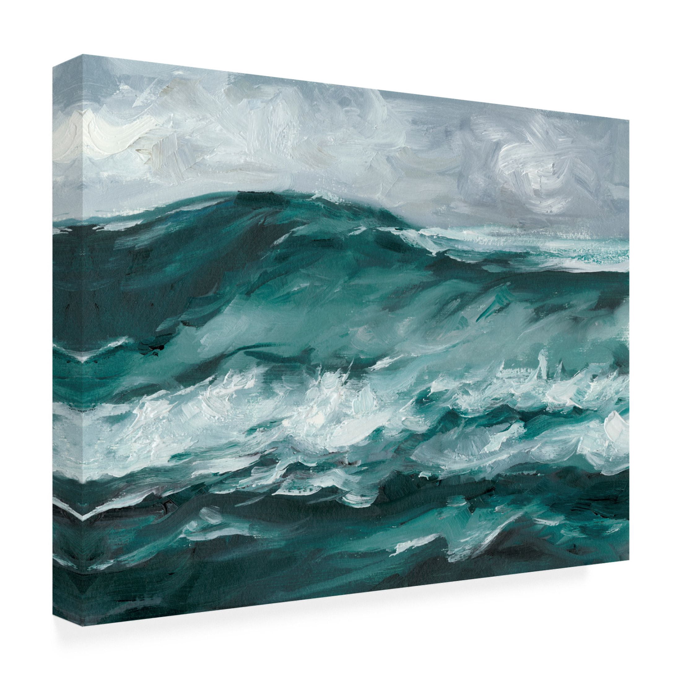Canvas Wall Art - Ethan Harper 'Moonlit Waves II' Wall Art for Living Room, Bedroom, or Office Décor by Trademark Fine Art - 32 x 24 Inches