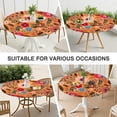 thumbnail image 7 of Pioneer Flower Floral Print Pattern Round Fitted Tablecloth with Elastic Edge,Dining Table Cover Waterproof,Outdoor Round Tablecloth for Camping,Dining,Indoor and Outdoor, 7 of 7