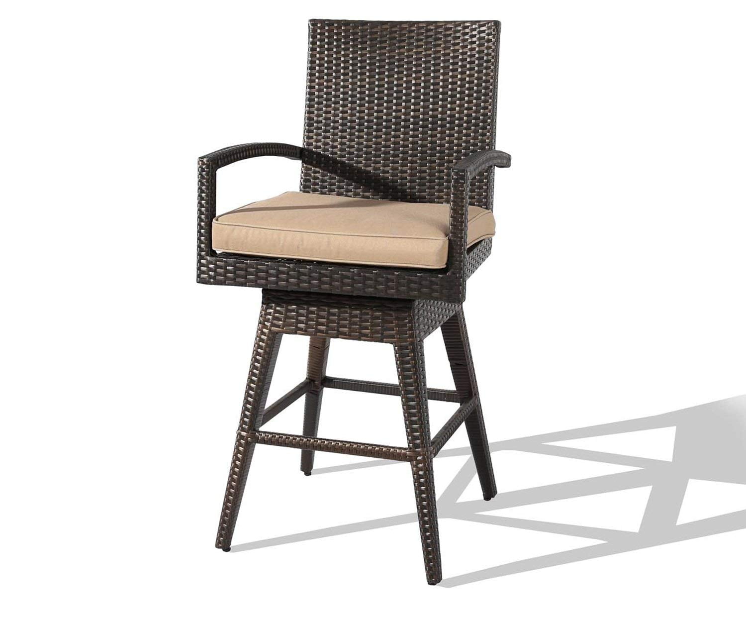 Ulax furniture Outdoor Patio Furniture All-Weather Brown ...