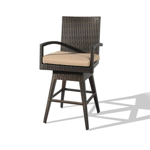 Ulax Furniture Outdoor Patio, Wicker Swivel Bar Stools Outdoor