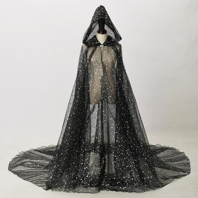 Capa unisex para mujer, larga, con capucha, para cosplay, Halloween, color liso