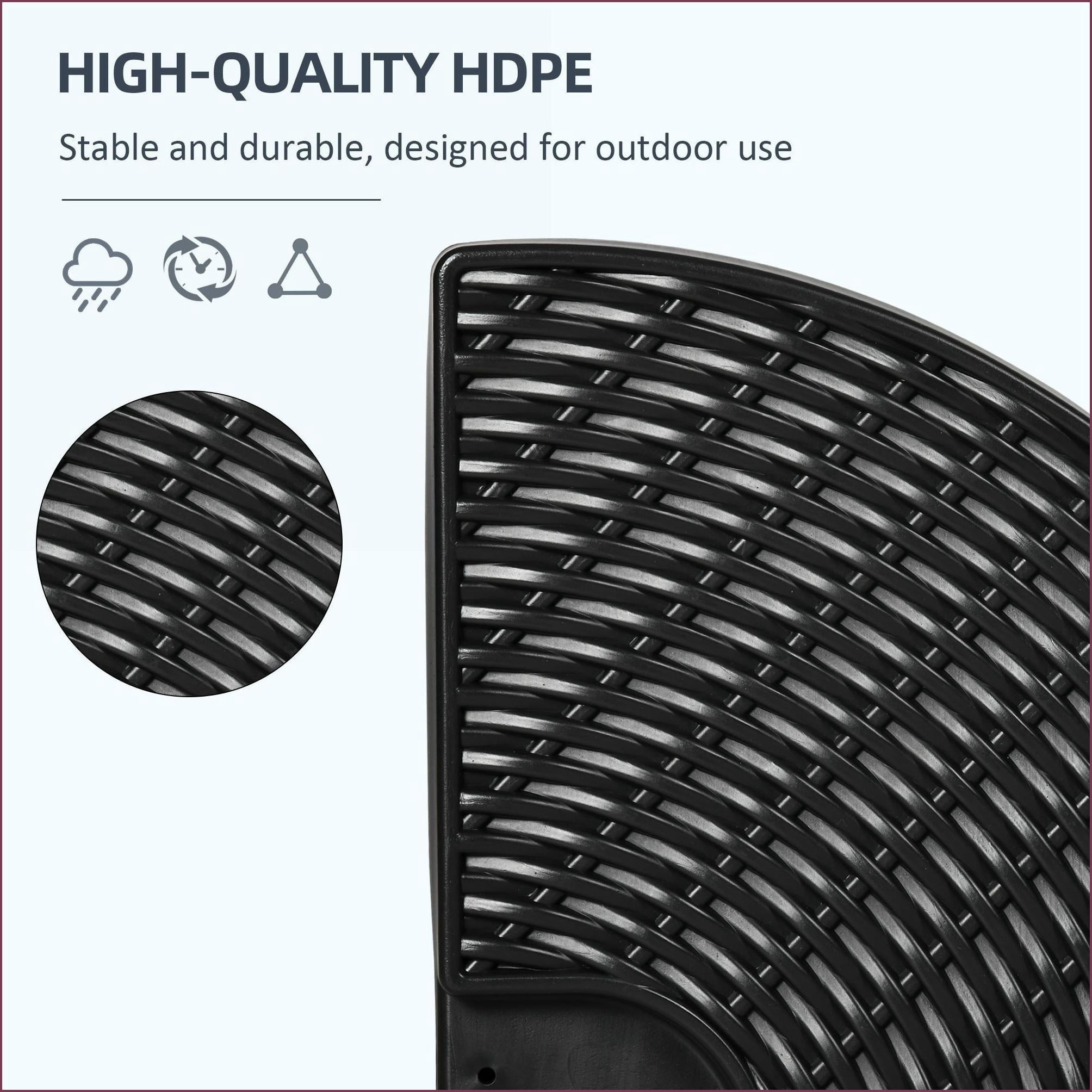 Patio Umbrella Base Weights | 4-Piece for Offset Cantilever Umbrellas | All-Weather Outdoor, Black Round | HDPE | Brown