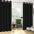 thumbnail image 5 of Nanqianyi Solid Color Blackout Curtains 96 Inches Long, Black Curtains 2 Panels Set, Thermal Insulated Grommet Drapes for Living Room Bedroom (W42 x L96 Inch, Black), 5 of 10