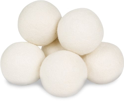 Smart Sheep Wool Dryer Balls by 6-Pack, XL Premium Reusable Natural Fabric Softener