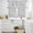 White, variant on Grey White Botanical Kitchen Curtains Sets for Windows 36 Inch Length, Pastoral Spring Floral Summer Art Rod Pocket Window Treatments Tier Curtains and Valances Set for Bedroom/Bathroom