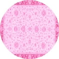 thumbnail image 1 of Ahgly Company Indoor Round Oriental Pink Traditional Area Rugs, 7' Round, 1 of 4