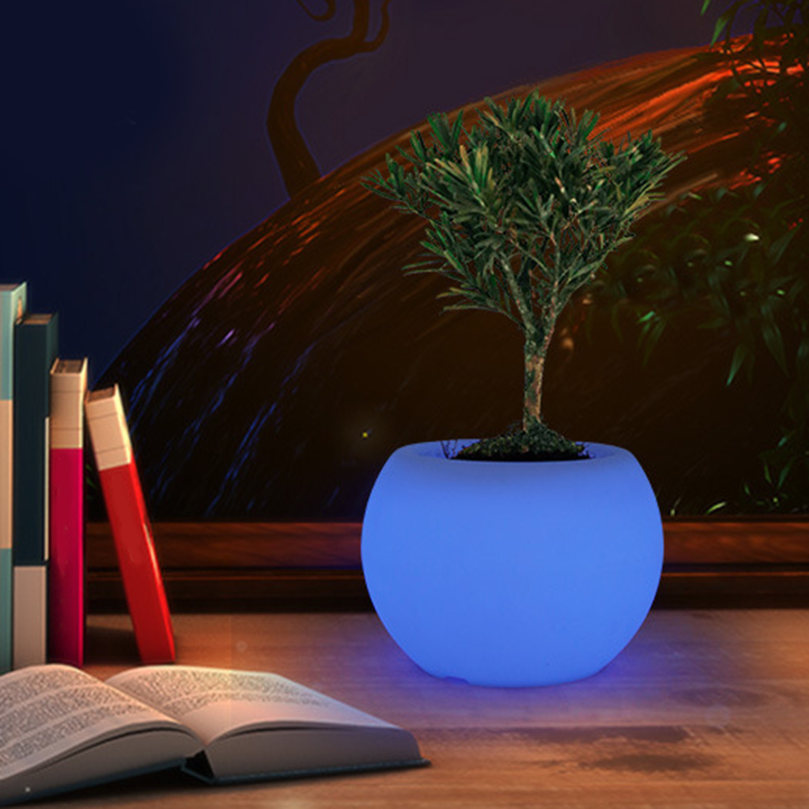 Smarted Color Shifts Illuminated Planter For Indoor Plant Decorative Gardening Pots Using Safe Materials