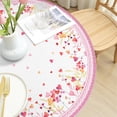 thumbnail image 5 of Valentines Day Round Fitted Tablecloth Best for 44"-48" Yellow Pink Heart Table Cloth Elastic Edge Water-Resistant Washable Love Table Cover for Happy Party Picnic Outdoor Indoor Decor, 5 of 6
