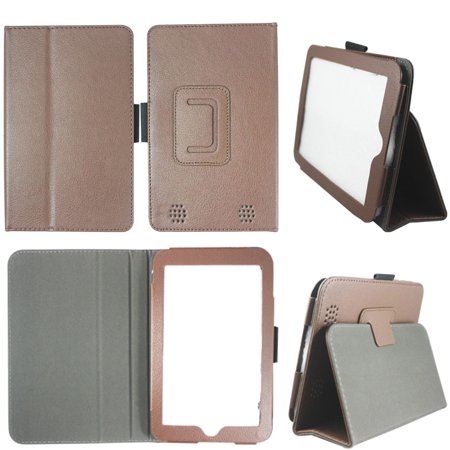 Brown Folio Case For Barnes Nobles Nook Hd 7 Tablet Slim Fit