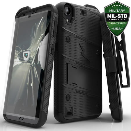 HTC Desire 530 Case, Zizo [Bolt Series] w/ [HTC Desire 530 Screen Protector] Kickstand [12 ft. Military Grade Drop Tested] Holster - Desire 550 / (Htc Desire Best Rom)