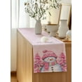 thumbnail image 5 of Table Runner 72 Inches Long for Kitchen Dining, Pink Snowman Christmas Dresser Scarf Farmhouse, Dining Table Decorations for Wedding/Parties, Xmas Tree Winter Snowflake Pink 13 x 72 In, 5 of 9