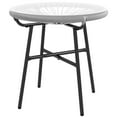 thumbnail image 1 of Outsunny Table d'Appoint en Rotin avec Rotin PE et Dessus en Verre Trempé, Gris, 1 of 10