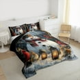thumbnail image 3 of Manfei Christmas Snowman Full Size Comforter Sets,Cardinal Bird Rabbit Bedding Comforter Set,White Brown Red Bedding Sets For Girl Boys,Super Cozy Room Decor Reversible,3-Piece, 3 of 8