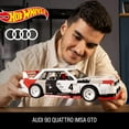thumbnail image 4 of MEGA Hot Wheels Collectible Car Building Toy, 973 Brick Pieces, 1:15 Scale, Audi 90 Quattro IMSA GTO, with Die Cast Model, 4 of 7