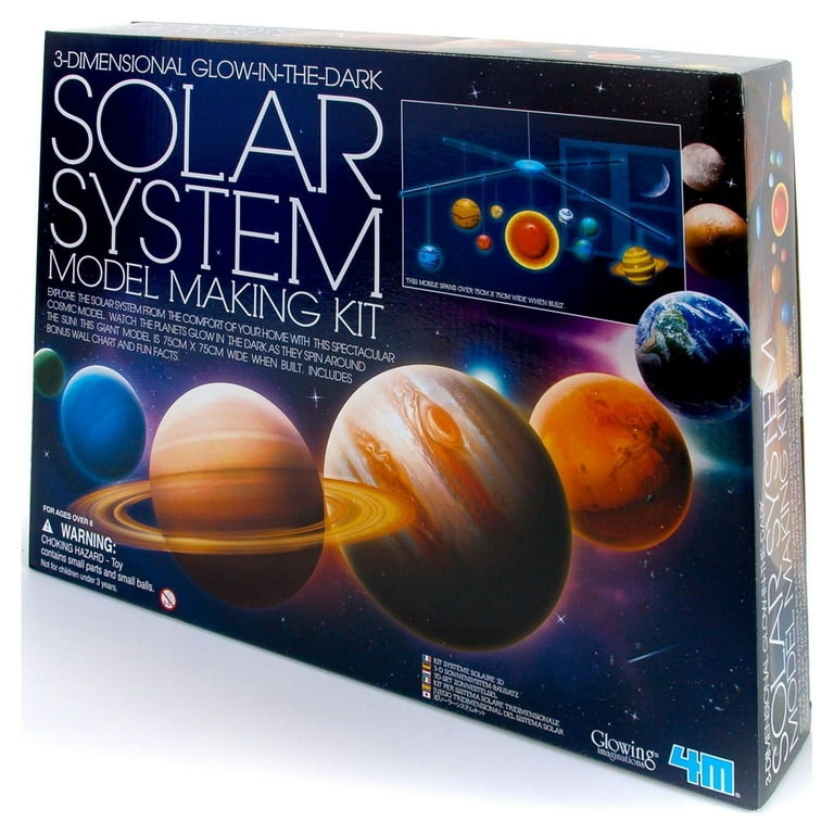 4M 3D Glow-in-the-Dark Solar System Model Making Science Kit, Stem,  Children 8+ years