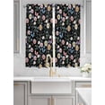 thumbnail image 2 of Spring Floral Bathroom Window Curtain, Elegant Pastoral Flowers Butterflies Black Light Filtering Coffee Kitchen Curtains, Bedroom Living Room Curtains 2 Panel 84"x63", 2 of 6