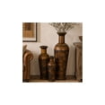 thumbnail image 4 of DecMode Metal Rustic Cylinder Urn Vase Set of 3 50", 35", 26"H, Cracked-Scale Exterior Pattern with Polished Earth Brown Finish, 4 of 20