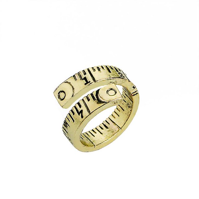 Regla de medida, anillo trenzado, cinta métrica ajustable, anillo, joyería para dedo, regalo