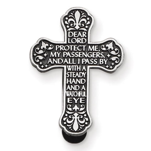 Cathedral Art 2-3/8-Inch Traveler’s Prayer Cross Auto Visor Clip – Religious Car Accessory