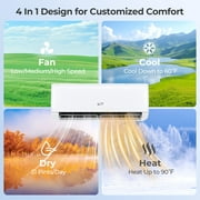 Costway 12000BTU Wifi Enabled Mini Split AC 22 SEER2115V Inverter Air Conditioner White