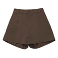 thumbnail image 4 of LIIPEE Women Shorts Summer Casual Solid Color Elastic Mid Waist Loose Fit Mini Shorts Ladies Buttons Lightweight Versatile Bottoms Vacation Comfortable Breathable Soft Daily Shorts,Coffee,XXXXL, 4 of 5