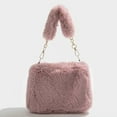 thumbnail image 4 of Yucurem Women Fuzzy Crossbody Bag - Casual Plush Tote Handbag - Fashion Sling Dating Bag with Zipper Closure (Bean Red), 4 of 10