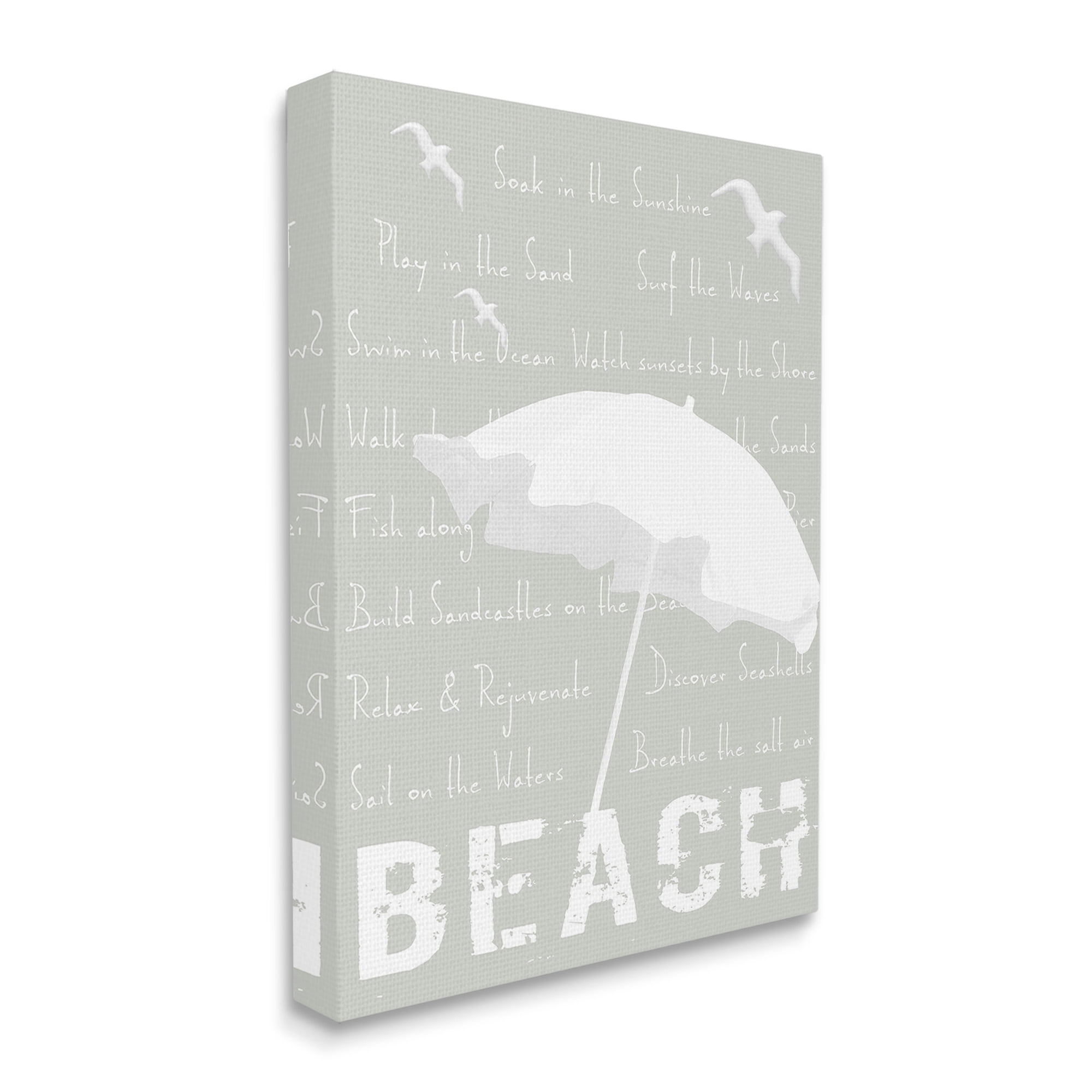 Stupell Industries Summer Beach Activities Animals & Insects Painting Gallery Wrapped Canvas Art Print Wall Art, 30 x 40