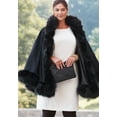 thumbnail image 4 of Jessica London Women's Plus Size Faux Fur Trim Wool Cape, 4 of 4