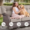 thumbnail image 5 of Bellefurn Luxury 9 Piece Outdoor Patio Furniture Sets,High Back Outdoor Wicker Conversation Set with Swivel Rocker Chairs,Sofa,Coffee Table and Ottomans for Porch Balcony Deck, 5 of 11