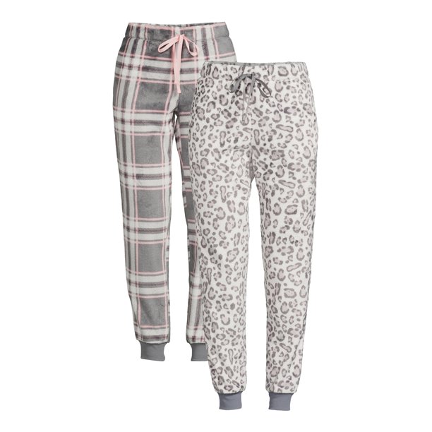 Joyspun Women's Plush Sleep Pants, 2Pack, Sizes up to 3X