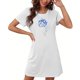 thumbnail image 4 of Camisón corto de mujer, vestido de largo medio con estampado de moda, camisón corto extragrande de mujer, camisón de manga corta con estampado de pecho a la moda, camisón de mujer, 4 of 5