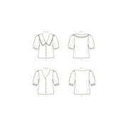 New Look Sewing Pattern N6707 - Misses Tops, Size: A (4-6-8-10-12-14-16)