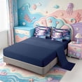 thumbnail image 3 of Manfei Amphibian Axolotl Print 7-Piece Twin Bedding,Cute Animal Bedding Comforter Set,Navy Blue Reversible, 3 of 7