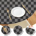 thumbnail image 4 of Gray and Black Checkerboard Pattern Round Fitted Tablecloth with Elastic Edge,Dining Table Cover Waterproof,Outdoor Round Tablecloth for Camping,Dining,Indoor and Outdoor, 4 of 7