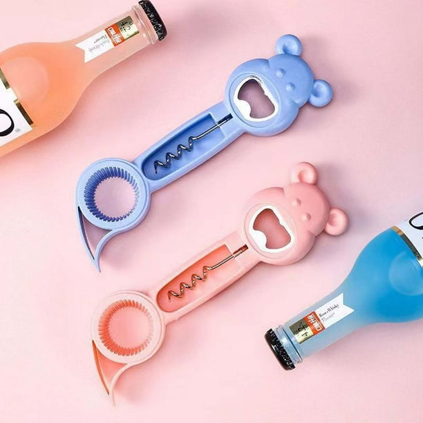 Abrelatas multifunción 4 en 1, abrebotellas y abridor de tarros - Herramienta de cocina sencilla con afilador de cuchillos integrado