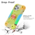 thumbnail image 2 of for iPhone 12, iPhone 12 Pro Case with Ring Stand, Heavy Duty Military Grade Rugged Shockproof Silicone Rubber Magnetic Kickstand Holder Case for Women Girls For iPhone 12/12 Pro, Yellow Green, 2 of 6