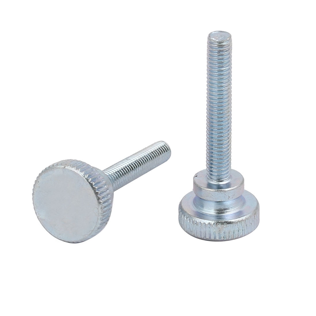 Unique Bargains M5x30mm Carbon Steel Flat Knurled Head Fully Threaded