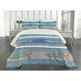 thumbnail image 3 of Ambesonne Mosaic Quilted Bedspread Set 3 Pcs, Marine Style Pattern, Queen Size, Slate Blue, 3 of 5