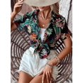thumbnail image 3 of SweatyRocks Women's Short Sleeve Cute Print Button Down Shirt Tops, 3 of 13