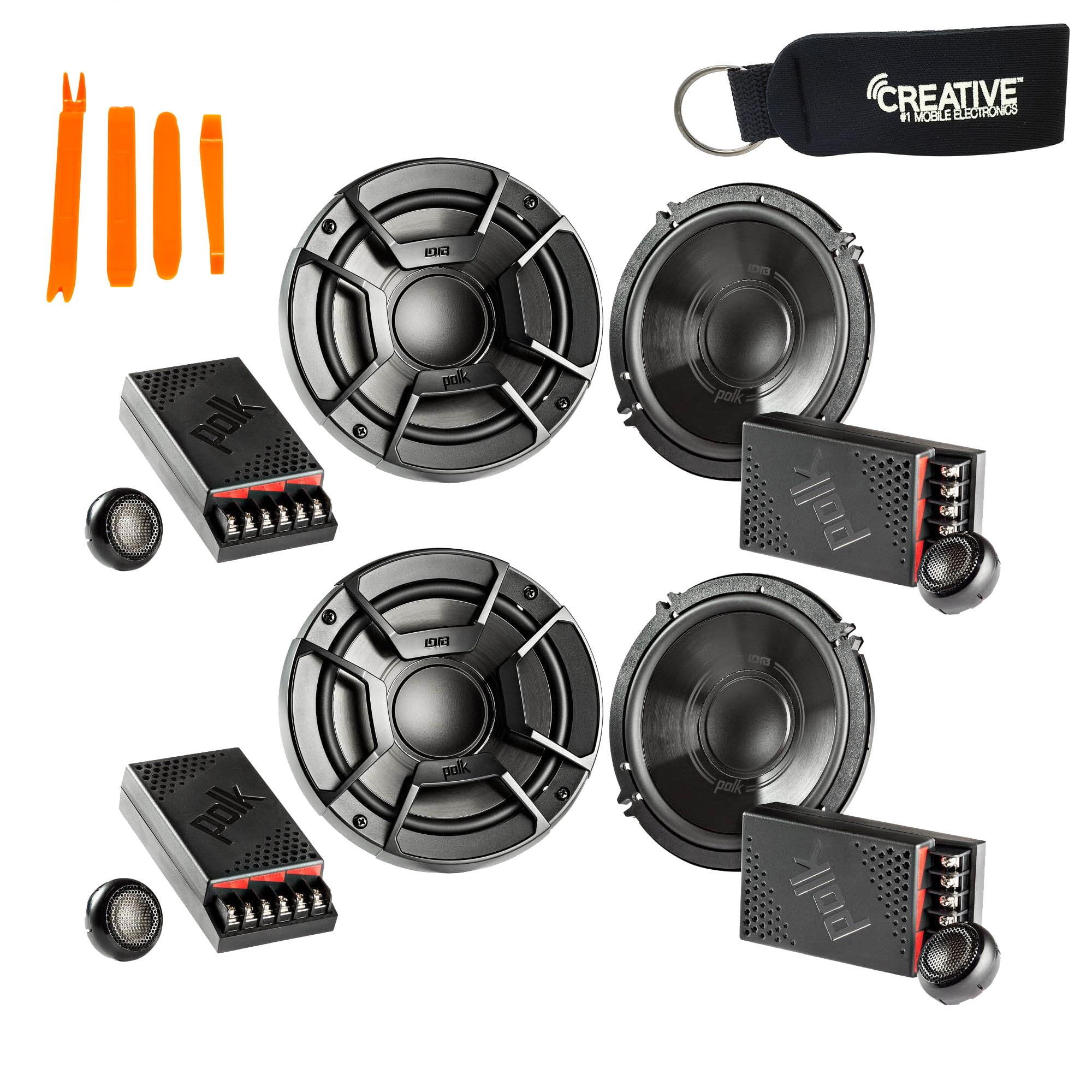 SSV Works Front Kick Pods + Polk DB652 Marine Speakers For Polaris Slingshot - Upgraded Audio Bundle