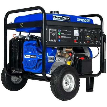 UPC: 0891784001013 | DuroMax XP8500E 8500-Watt 420cc Gas Generator with Electric Start and Wheel Kit