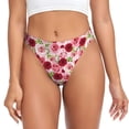 thumbnail image 1 of Fotbe Rose Flowers Tanga Sin Costuras para Mujer con Estampado – Panties Invisibles, Transpirables y Cómodos para Uso Diario-4X-Large, 1 of 6