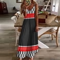 thumbnail image 4 of Racing Car Theme Sleeveless Suspender Dress Summer Fashion Casual Long Dress, 4 of 9