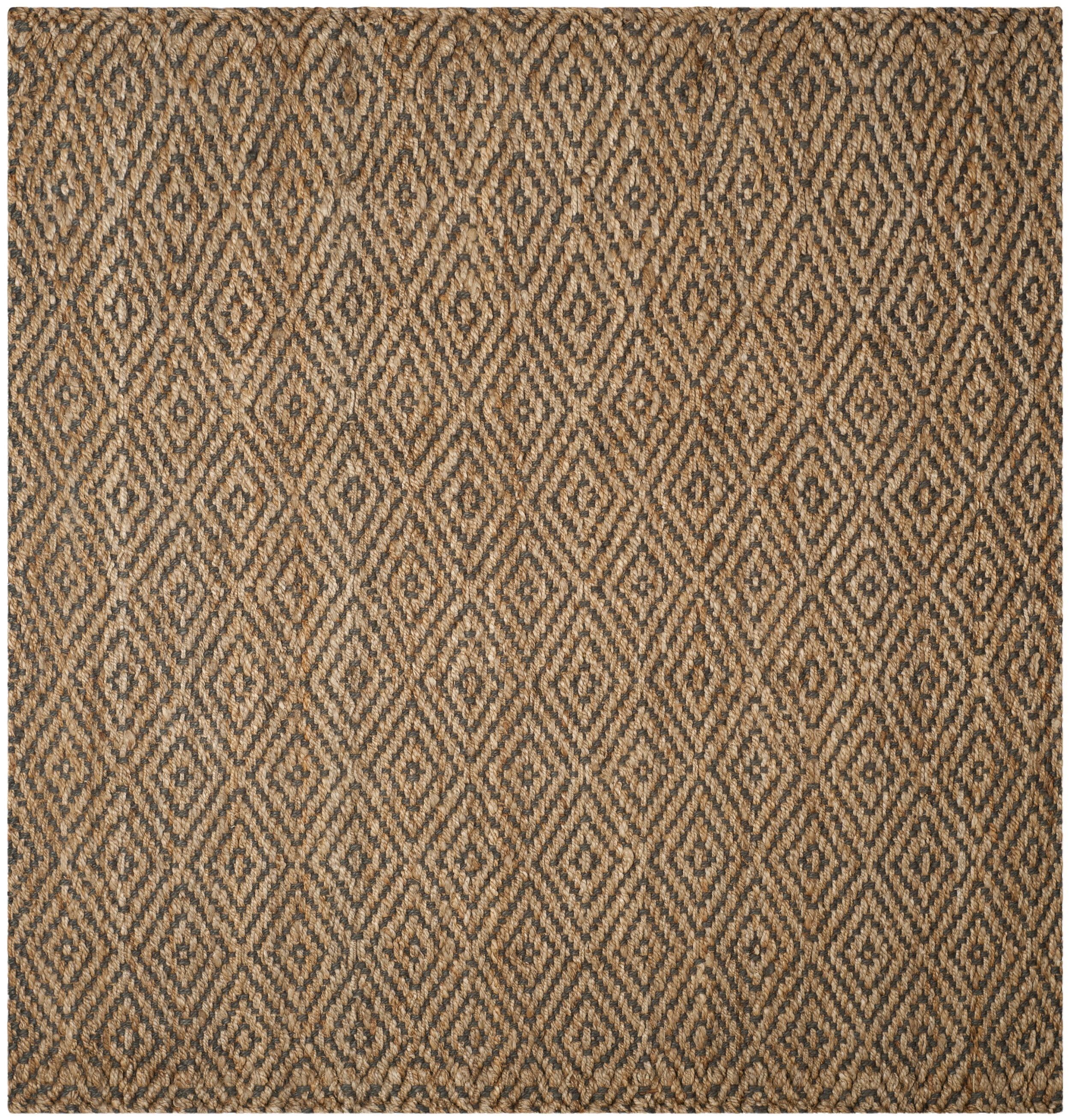 SAFAVIEH Natural Fiber Emory Geometric Jute Area Rug, Natural/Grey, 9' x 9' Square
