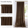 thumbnail image 3 of Brown Blackout Velvet Curtains 120 Inch Length for Large Sliding Door, Pleat Tape with Back Tab Room Darkening Thermal Insulated Drapes for Living Room, Bedroom, W52 x L120, 2 Panels, 3 of 7