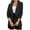 Black, variant on AOOCHASLIY Women Winter Coat Women's Fashion Solid Color 7/4 Cuff Fold Buckle Free Suit Coat Long Sleeve Hatless Casual Coat/Jacket