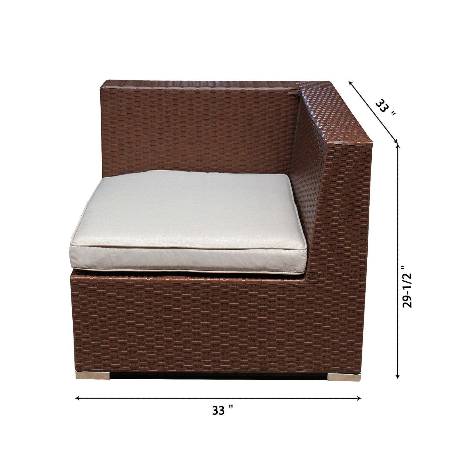 Magari Furniture Wicker 5 Piece Sectional Patio Conversation Set - image 4 of 7