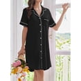 thumbnail image 4 of Avidlove Button Down Nightgowns for Women Short Sleeve Sleep Shirts Notch Collar Pajamas Dress Soft Sleepwear, 4 of 7