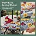 thumbnail image 5 of Round Outdoor Tablecloth with Umbrella Hole and Zipper, Beige Gnomes Daisy Tablecloth with Elastic Waterproof, Pastoral Country Garden Floral Patio Table Covers for 36" - 44" Picnic Pool Tables, 5 of 9