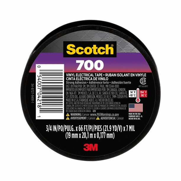 Cinta Eléctrica Scotch Vinilo 3/4"X66' Retardante Llamas